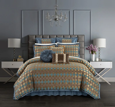 Shop Chic Home Sueann 9-piece Comforter Set In Blue