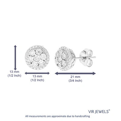 Vir Jewels 1/10 Cttw Round Lab Grown Diamond Studs Earrings .925 Sterling Silver Prong Set 1/2 Inch In Silver