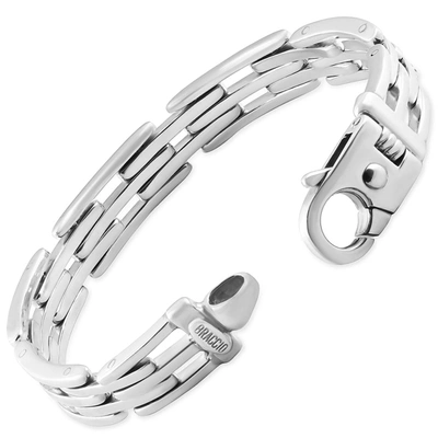 Shop Pompeii3 Men's Cuff Link 14k Gold (80gram) Or Platinum (129gram) 11mm Bracelet 8.5" In Silver