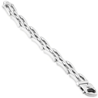 Pompeii3 Men's Cuff Link 14k Gold (80gram) Or Platinum (129gram) 11mm Bracelet 8.5" In Silver
