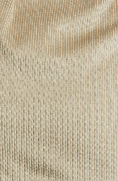 Shop Asos Design Curve Corduroy Long Sleeve Mini Shirtdress In Khaki