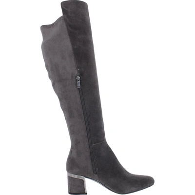 Shop Dkny Cora Knee High Boots Womens Suede Tall Knee-high Boots In Grey