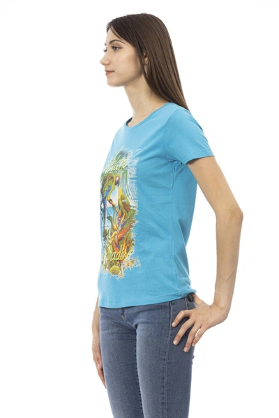 Shop Trussardi Action Light-blue Cotton Tops &amp; Women's T-shirt