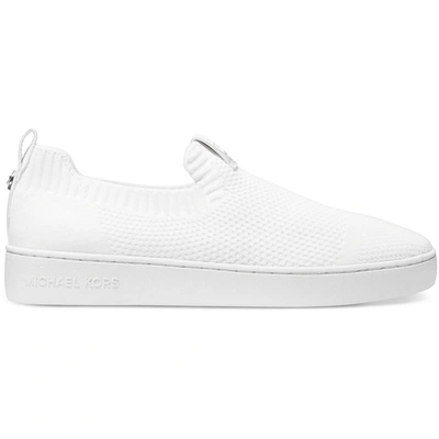 Shop Michael Michael Kors Juno Womens Knit Slip On Casual And Fashion Sneakers In White