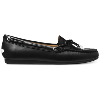 Shop Michael Michael Kors Lillie Womens Leather Embossed Moccasins In Black