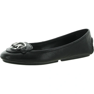 Shop Michael Michael Kors Lillie Womens Leather Embossed Moccasins In Black