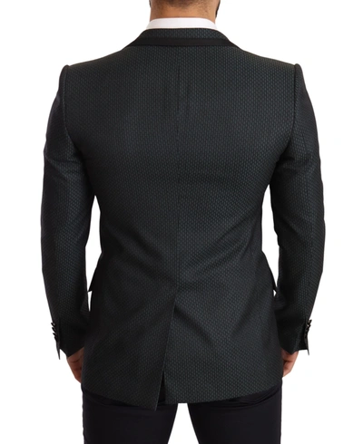 Shop Dolce & Gabbana Elegant Patterned Slim Fit Blazer Men's Jacket In Black