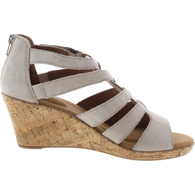 Shop Rockport Briah Womens Leather Wedge Gladiator Sandals In Multi