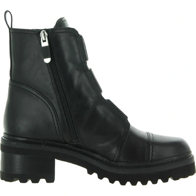 Shop Dkny Barrett Booties Womens Leather Zip Up Motorcycle Boots In Black