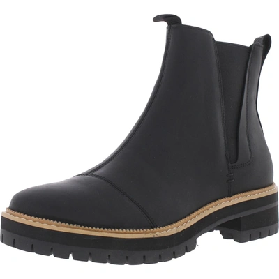 Shop Toms Dakota Womens Leather Pull On Chelsea Boots In Black