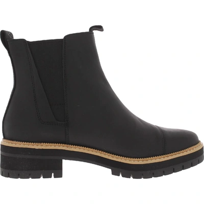 Shop Toms Dakota Womens Leather Pull On Chelsea Boots In Black