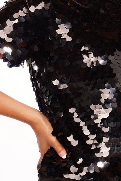 Eva Franco Sequin Tee In Black