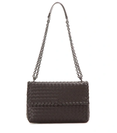 Bottega Veneta Intrecciato Leather Shoulder Bag In Brown