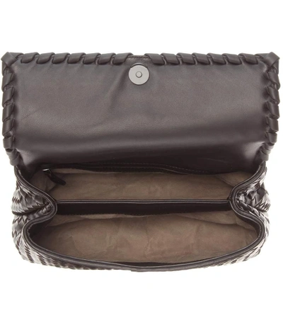 Shop Bottega Veneta Intrecciato Leather Shoulder Bag In Brown