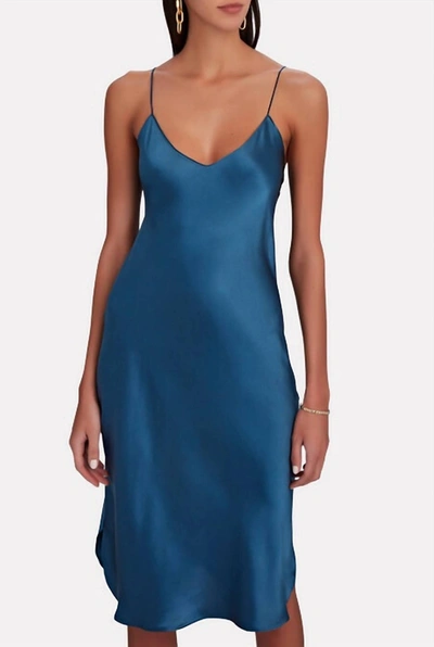 Shop Nili Lotan Short Cami Dress In Teal In Blue