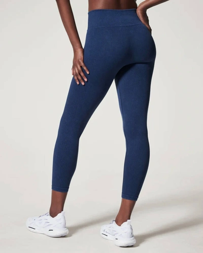 Shop Spanx Soft Stretch Seamless Leggings In Midnight Navy In Blue