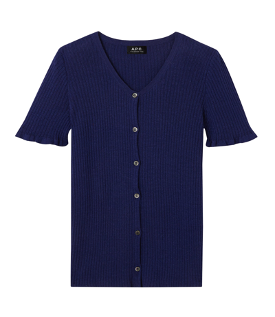 Shop Apc Aria Sweater In Blue