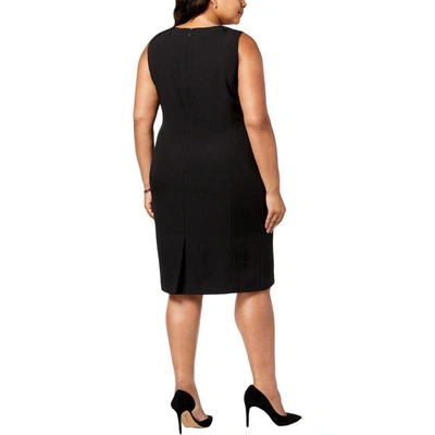 Shop Kasper Plus Womens Sleeveless Wear To Work Midi Dress In Black