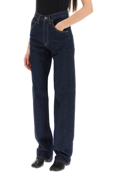 Shop Maison Margiela Loose Jeans With Straight Leg In Blue (blue)