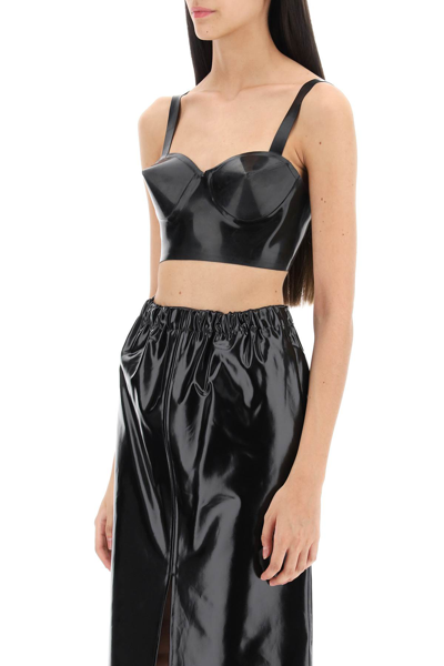 Shop Maison Margiela Latex Top With Bullet Cups In Black (black)