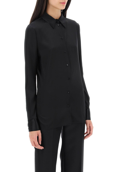 Shop Tom Ford Silk Satin Shirt In Black (black)