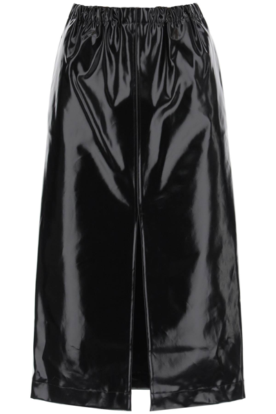 Shop Maison Margiela Vinyl Pencil Skirt In Black (black)