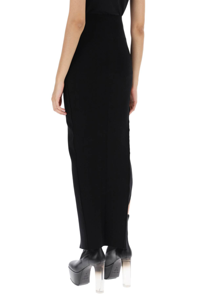 Shop Rick Owens Theresa Long Skirt With Slit In Black (black)