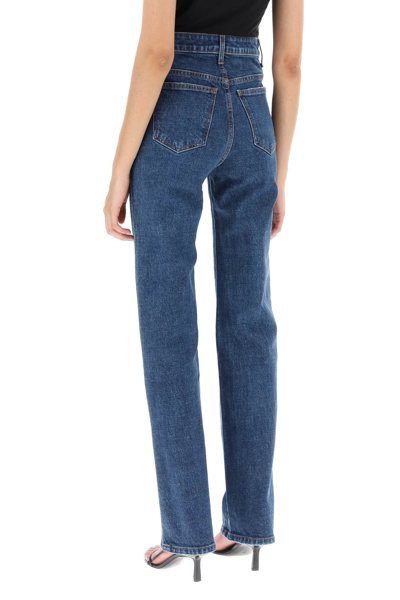 Khaite Danielle High Rise Straight Jeans In Montgomery Stretch (blue)