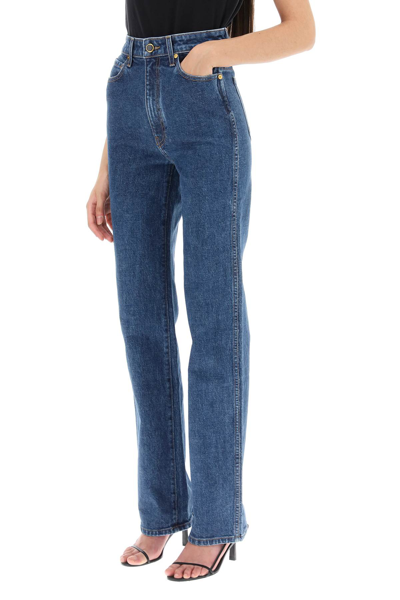 Khaite Danielle High Rise Straight Jeans In Montgomery Stretch (blue)