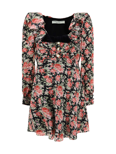 Shop Alessandra Rich Mini Dress In Black/pink