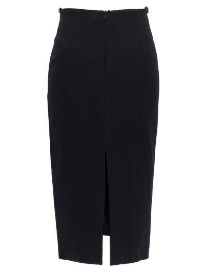 David Koma Black Puffer Circle Embroidery Skirt In Black