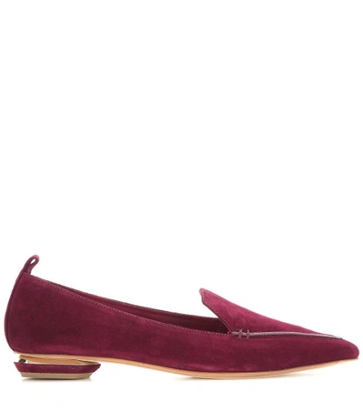 Shop Nicholas Kirkwood Beya Suede Loafers In Red