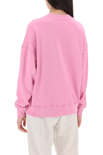 Shop Autry Crew-neck Sweatshirt With Logo Print In Mauve (pink)