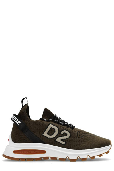 Shop Dsquared2 Run Ds2 Logo Intarsia Sneakers In Green