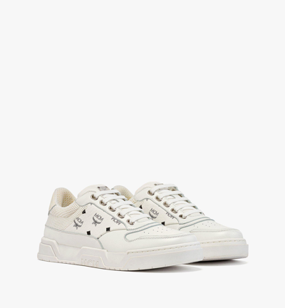 Shop Mcm Skyward Low-top Sneakers In Visetos In White