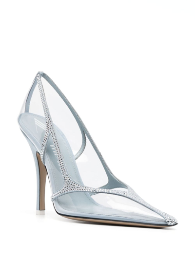 Attico Venus Chrome Pvc And Suede Pumps In Neutrals
