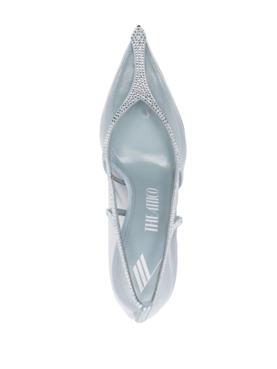 Attico Venus Chrome Pvc And Suede Pumps In Neutrals