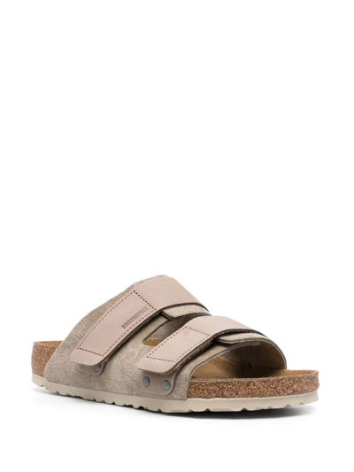 Shop Birkenstock Uji Touch-strap Suede Sandals In Neutrals