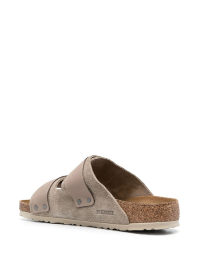 Shop Birkenstock Uji Touch-strap Suede Sandals In Neutrals