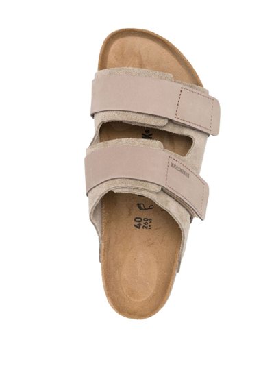 Birkenstock Uji Touch-strap Suede Sandals In Neutrals