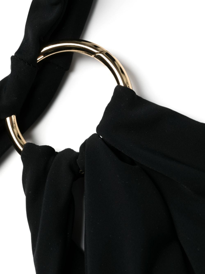 Shop Louisa Ballou Asymmetrical Strapless Swimsuit In Black