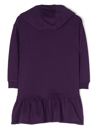 Shop Marc Jacobs Graphic-print Hooded Dress In Purple