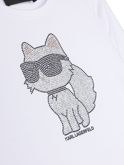 Shop Karl Lagerfeld Choupette Studded T-shirt In White