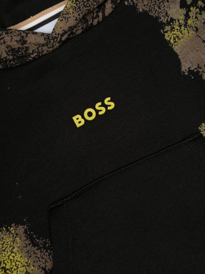 Shop Bosswear Logo-print Long-sleeve Hoodie In Black