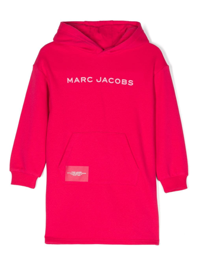 Shop Marc Jacobs Logo-print Hooded Dress In Pink