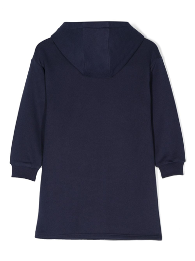 Shop Marc Jacobs Logo-print Hooded Dress In Blue
