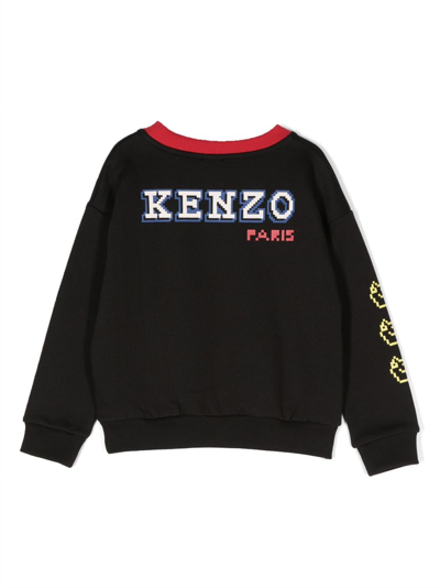 Shop Kenzo Logo-print Cotton Sweatshirt In Black