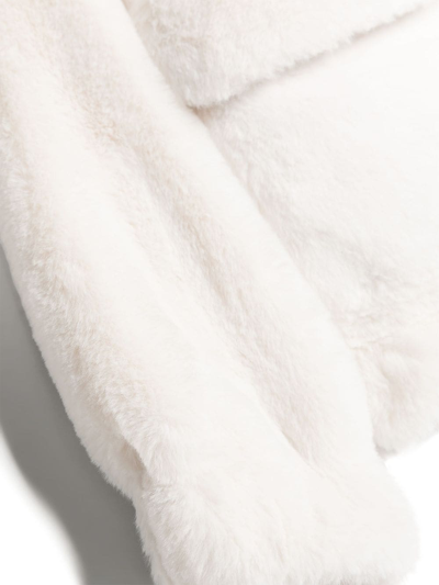 Lanvin Enfant Faux Shearling Spread-collar Jacket In Neutrals