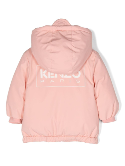 Kenzo Logo-print Hooded Jacker In Pink