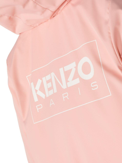 Kenzo Logo-print Hooded Jacker In Pink